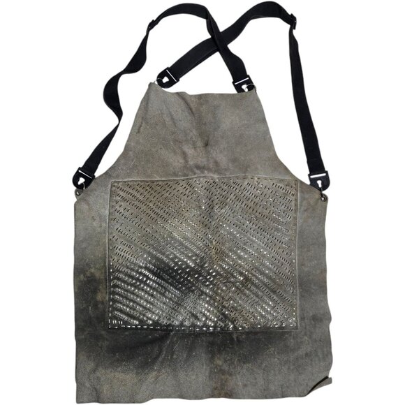 Safety Apron Suede Leather Metal Welding Butcher Shop Vintage - Picture 1 of 16